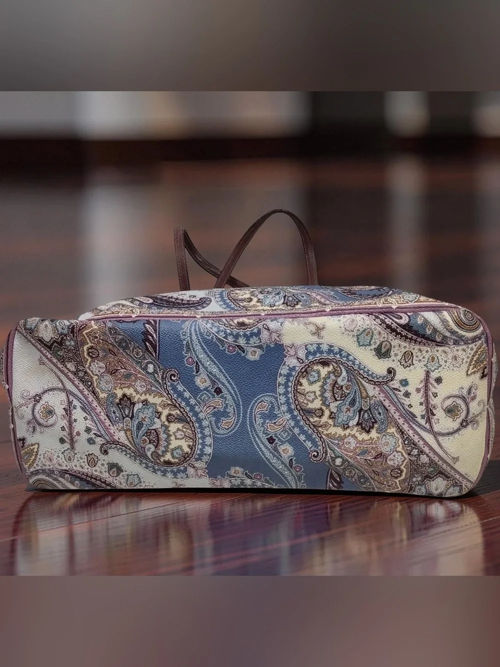 ETRO 2015 Paisley Leather Tote Bag 😍🩵💙